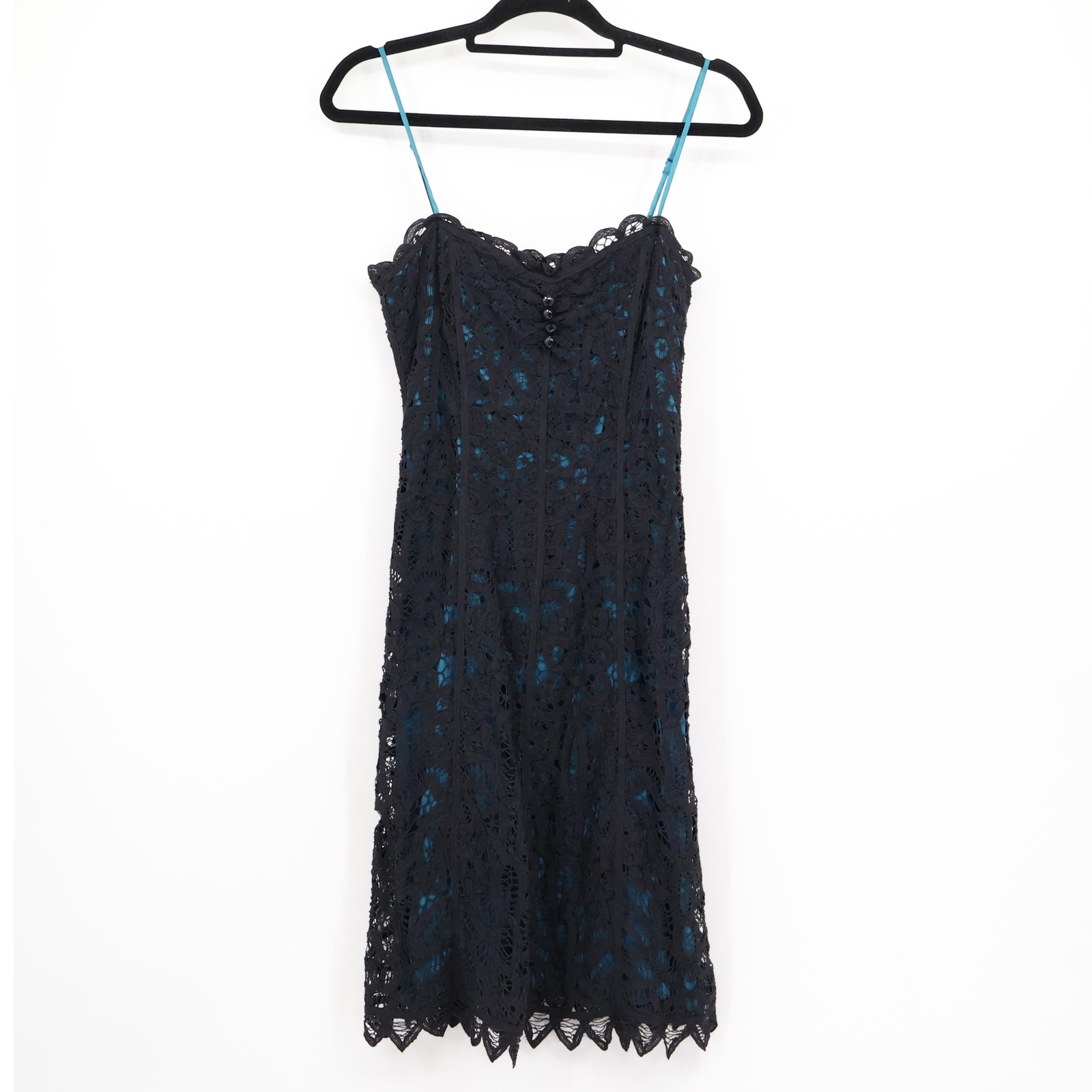 Betsey Johnson Lace Midi Dress Womens 6 Black Nwt Whimsigoth Event Holiday Party